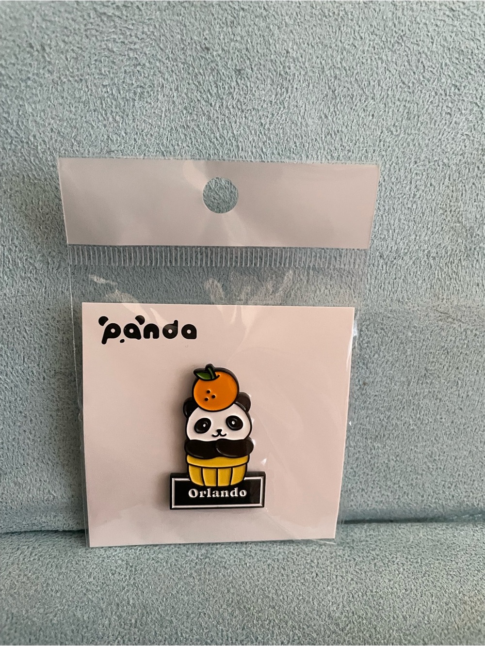 Panda Orlando Kids Enamel Pin - Yellow & Orange Panda Cupcake